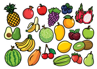 fruits set collection