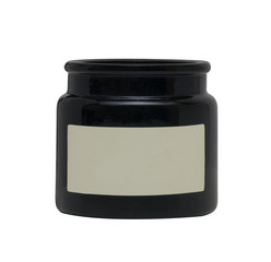 black bottle with empty label isolated on white