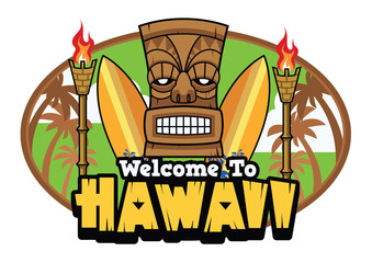 welcome to hawaii tiki greetings © bazzier