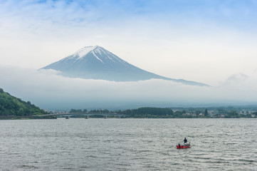 Lake Kawaguchi and Foji mountain in Japan