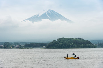 Lake Kawaguchi and Foji mountain in Japan