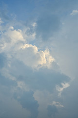 Fototapeta na wymiar Blue sky background with clouds on sunrise