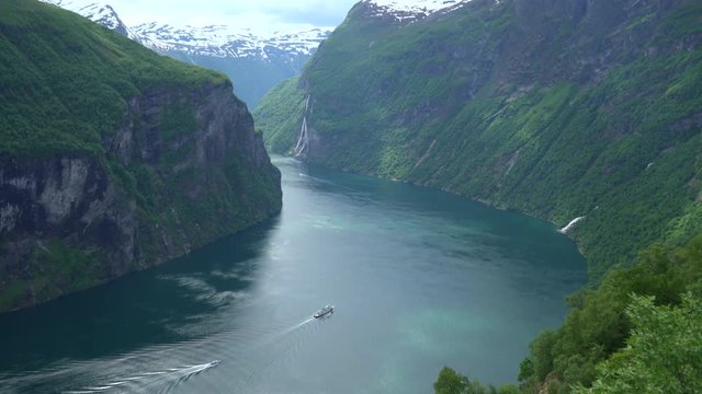 Beautiful fjord landscape in Norway, Geiranger