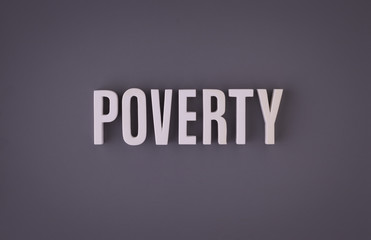 Poverty sign lettering