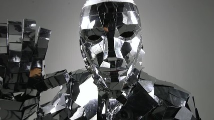 Virtual man in mirror mask - Powered by Adobe