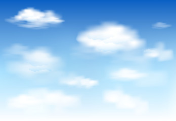 In the clear sky high floating clouds. White clouds on the blue sky 