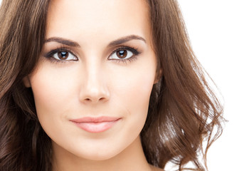 Obraz premium Portrait of beautiful woman, on white