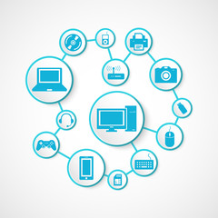 Devices icon and technology , connection concept