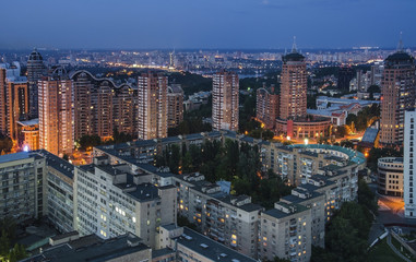Night Kiev city center view, Kiev, Ukraine
