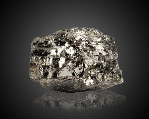 Fossil coal on a black background