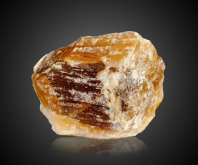 andalusite crystal on black background