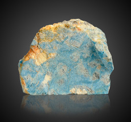 Mineral Apatite on black background