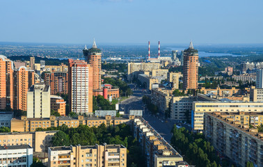 Fototapeta na wymiar Sunset over the city Kiev