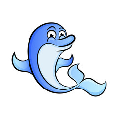 Cute dolphin vector illustration - flat design