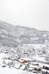 Fototapeta na wymiar Historic Villages of Shirakawa-go and Gokayama, Japan in winter.