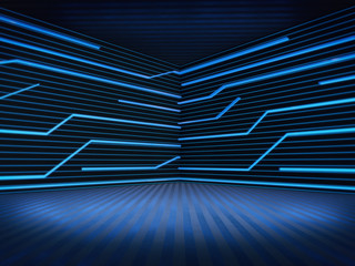 Platform for design,Empty room with light glow,abstract space.3D rendering 