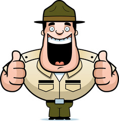 Cartoon Drill Sergeant Thumbs Up