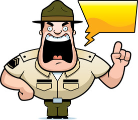 Cartoon Drill Sergeant Yelling
