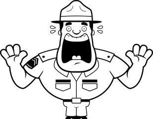 Cartoon Drill Sergeant Scared