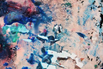Blue pink white gray paint watercolor abstract background, colorful painting texure