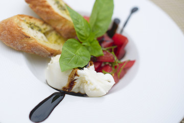 salad with tomatoes, Basil and burrata