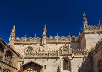 Fototapeta na wymiar Exterior of Royal Chapel in Granada Cathedral in a sunny day, Granada