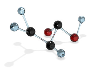 Acrylic molecule 3d rendering