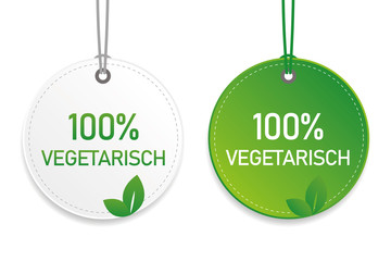 100 prozent vegetarisch gütesiegel weiß grün