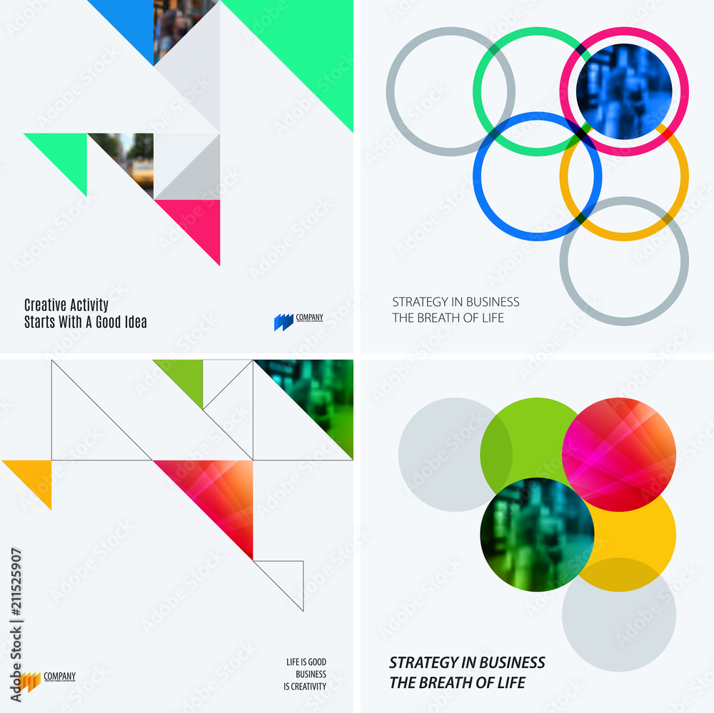 Poster abstract design of colourful vector elements for modern background with triangular shapes for busine
