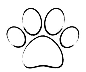 paw print brush stroke silhouette eps 10 vector illustration © elen31