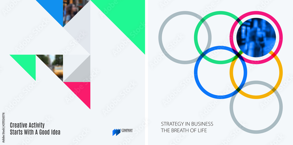 Poster abstract design of colourful vector elements for modern background with triangular shapes for busine