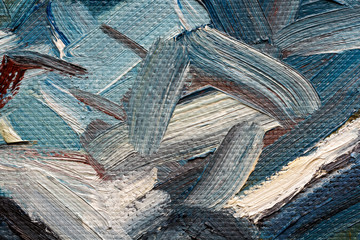strokes of oil paint on canvas