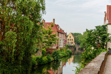 streets and views of the city of Bruges in Belgium