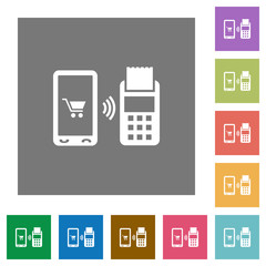 Mobile payment square flat icons