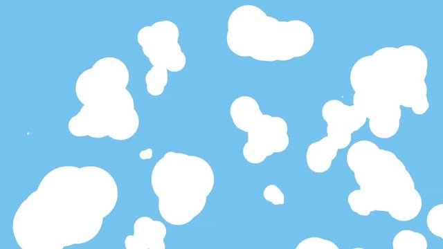Animated shell. Oscillated animation of white clouds. Which will allow to extend the composition to the required length. Animation 2D created in the manual.