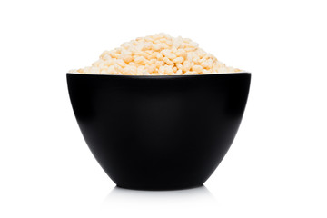 Black bowl with natural organic granola cereal