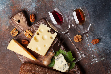 Wine, nuts and cheese