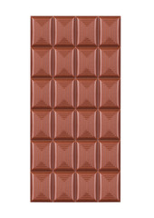 Bar of milk organic sweet chocolate isolated