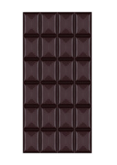 Bar of dark organic sweet chocolate isolated