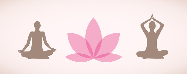 meditation zwei personen und rosa lotusblume © krissikunterbunt