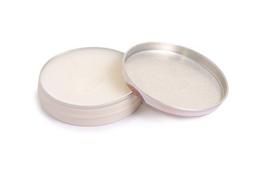 Oil for lips on white background isolation