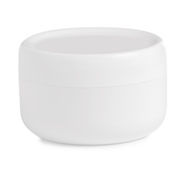 White jar of cream for a body on a white background isolation