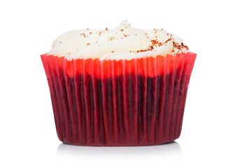 Fresh cupcake muffin with white chocolate cream