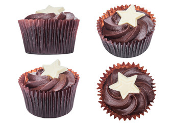 Different taste  cupcakes muffins isolated
