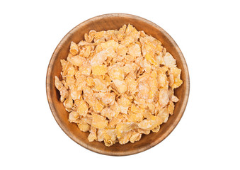 Bamboo wood bowl with organic granola cereal