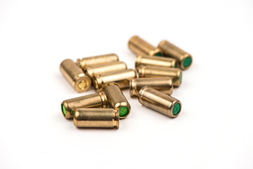 cartridges on white background