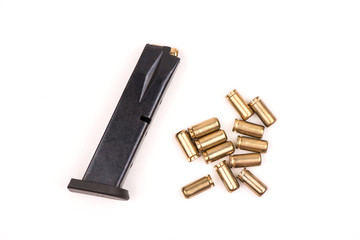 cartridges on white background