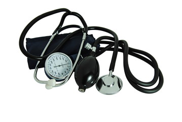 Estetoscópio para medir a pressão arterial e ouvir as pulsações cardiacas, medicina