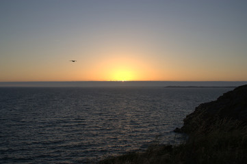 coucher de soleil en mer de bretagne