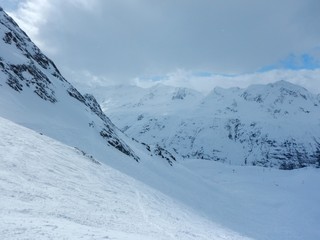beautiful skitouring in winter alps